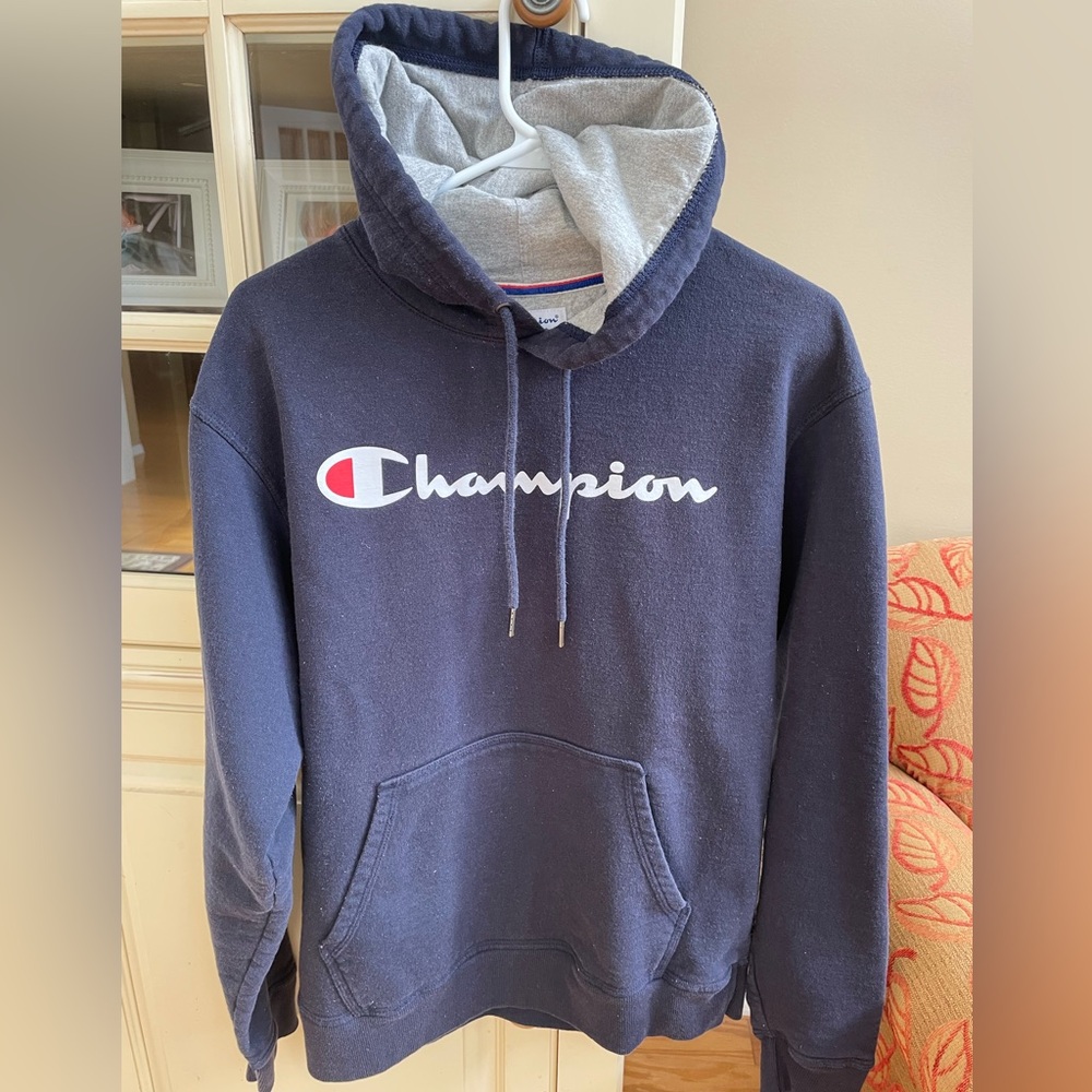 Champion Hoodie-Navy-Medium